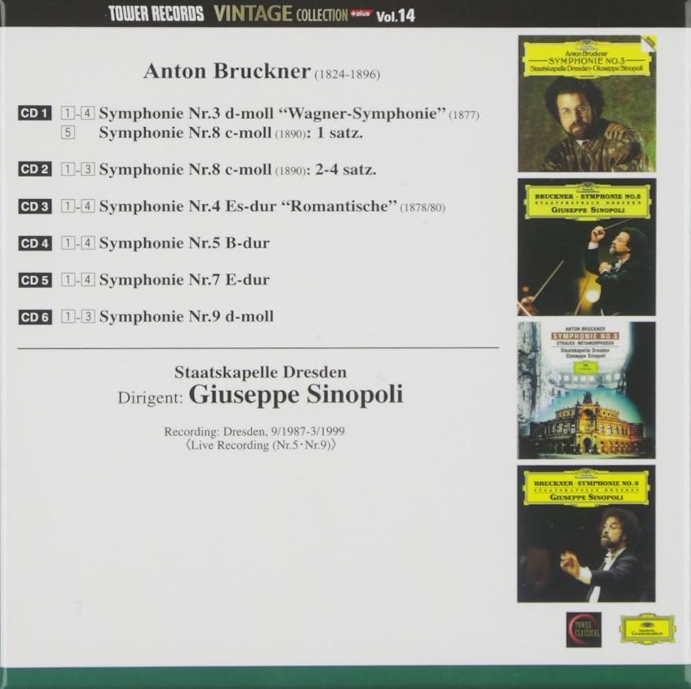 Sinopoli Conducts Bruckner: Symphonies Nos. 3,4,5,7,8 & 9